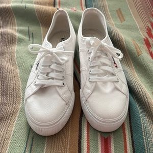 Superga white canvas sneakers 39 women 8 EUC